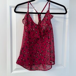 Charlotte Russe Burgundy Leopard Print Camisole